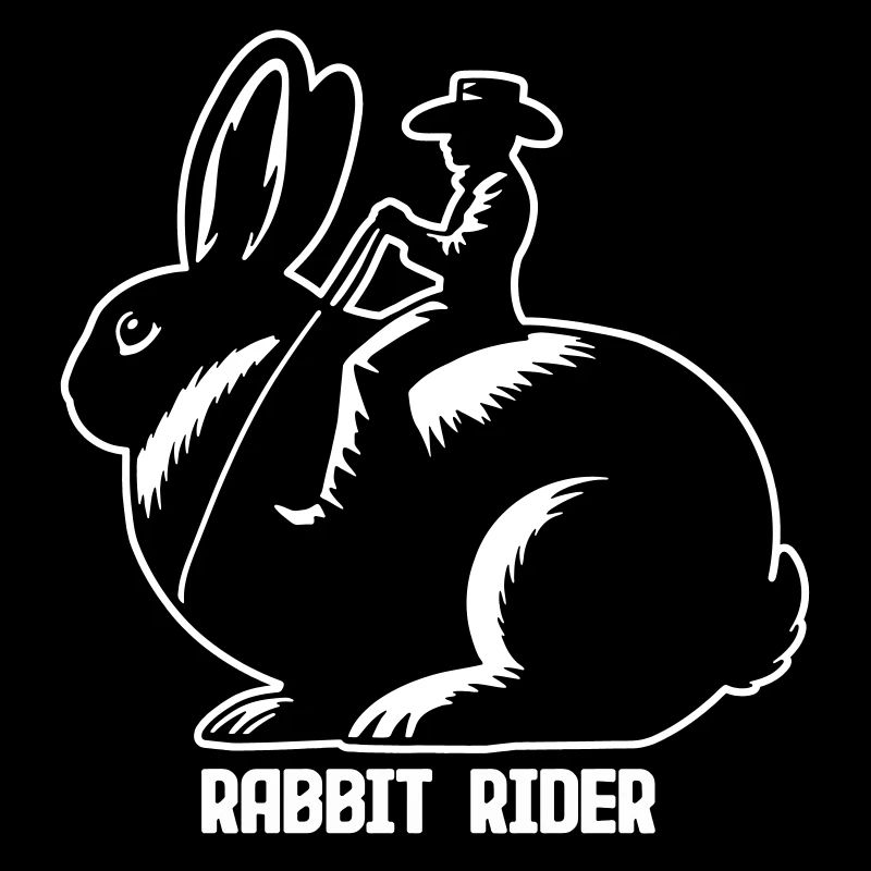 Rabbit Rider (texte léger - avec contour, 3 couleurs)