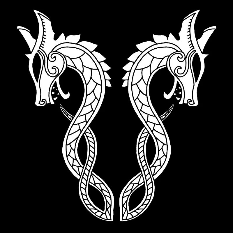 White Dragon with Two Heads