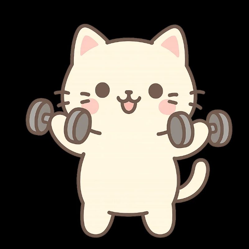 Kitten doing strength training