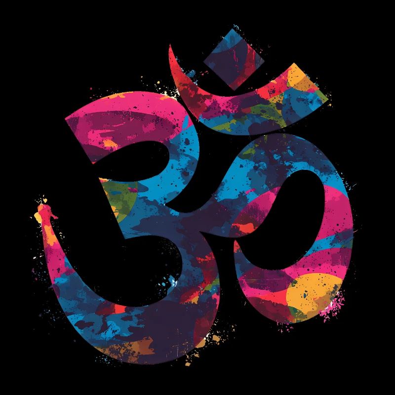 Colorful Om symbol in graffiti style