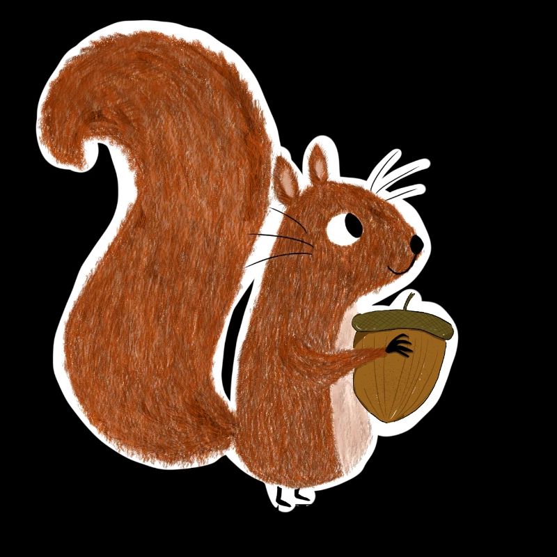 Eichhörnchen mit Eichel