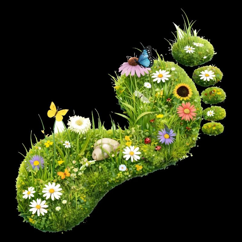 Empreinte verte des fleurs et de la nature