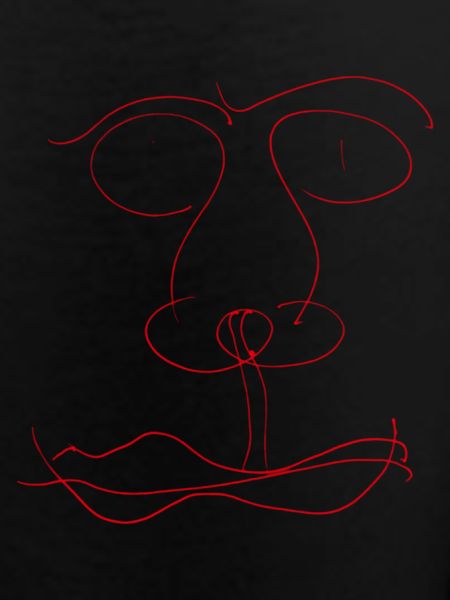 Red line face