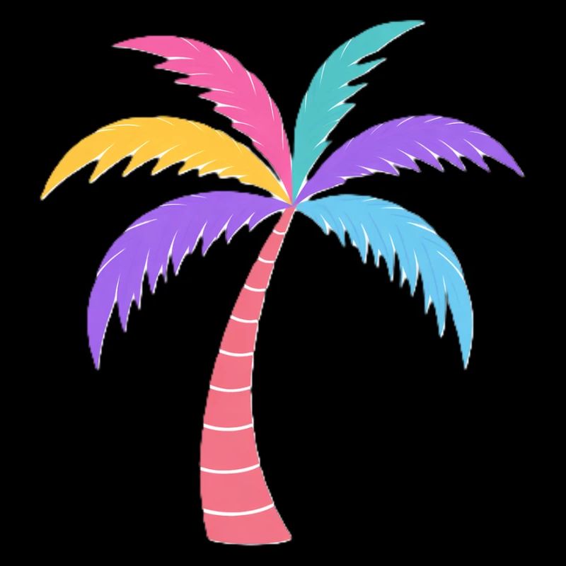 Colorful Palm Tree Rainbow Colors