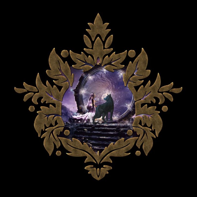 Eine Fee und ein dunkler Wolf