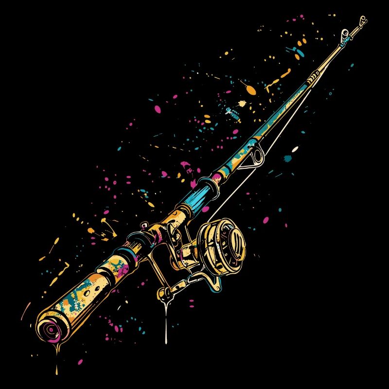 Graffiti de canne à pêche