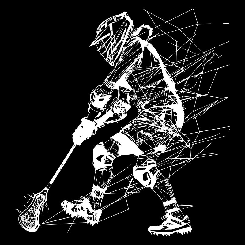 Lacrosse Player Line Art