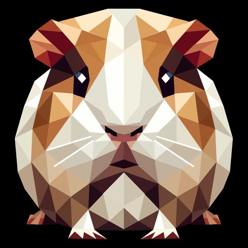 mignon cochon d’Inde dans le style low poly