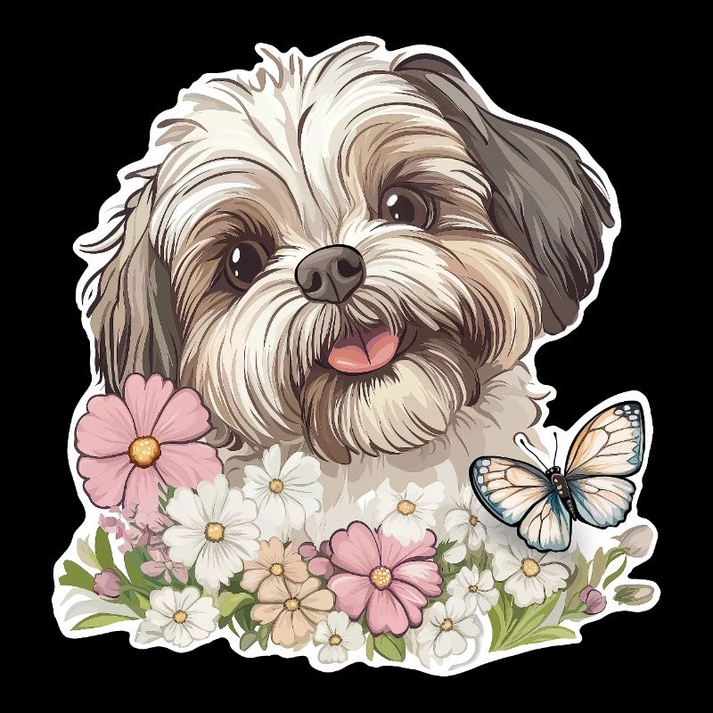 Shih Tzu et papillon