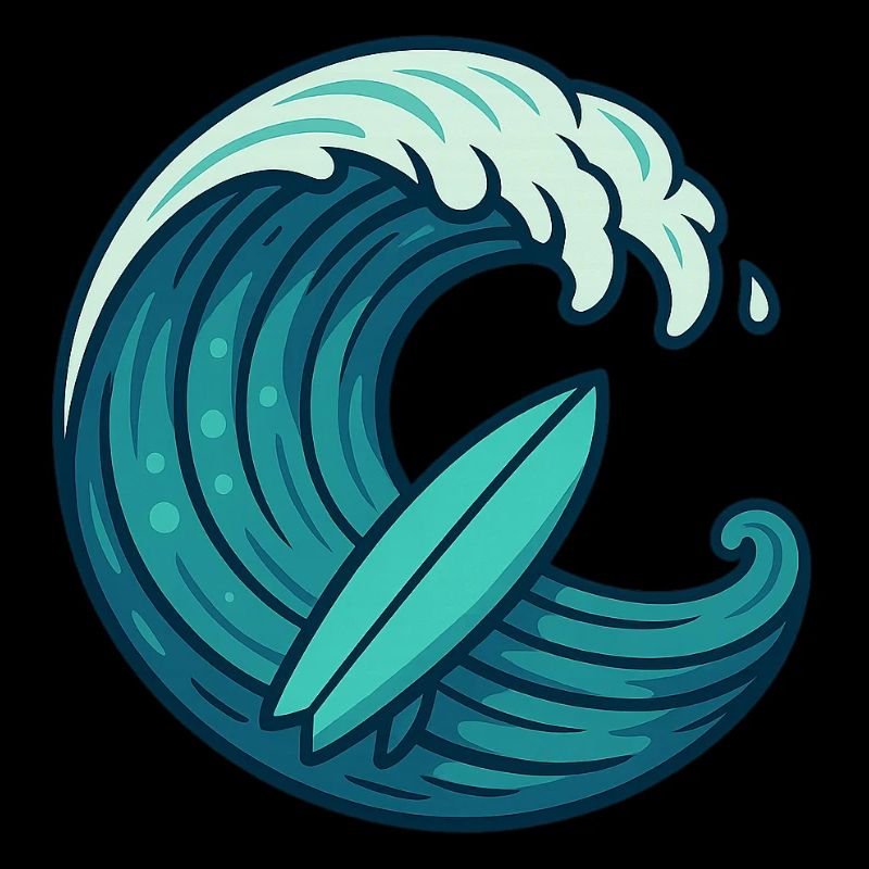 Surf Wave - Conception de planche de surf rétro