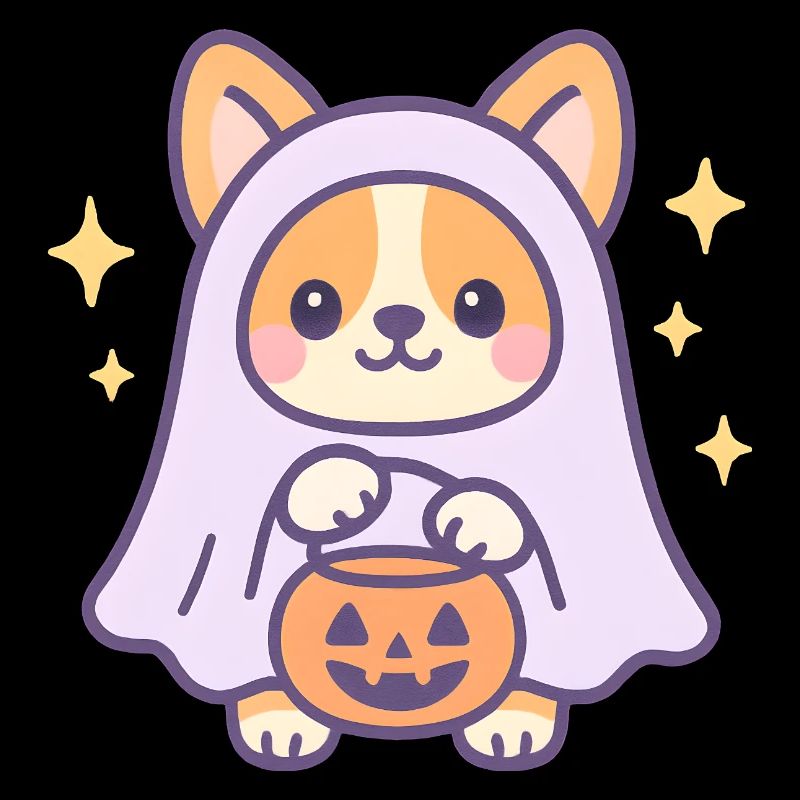 Pumpkin Ghost Corgi