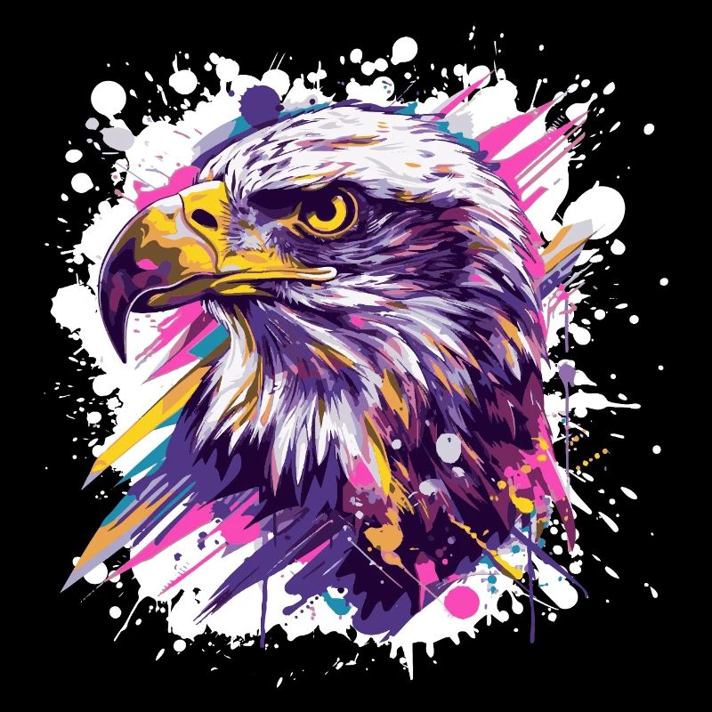Color Explosion Eagle Head Art