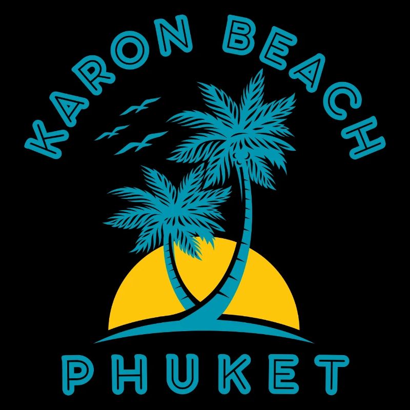 Coucher de soleil du palmier de Karon Beach Phuket