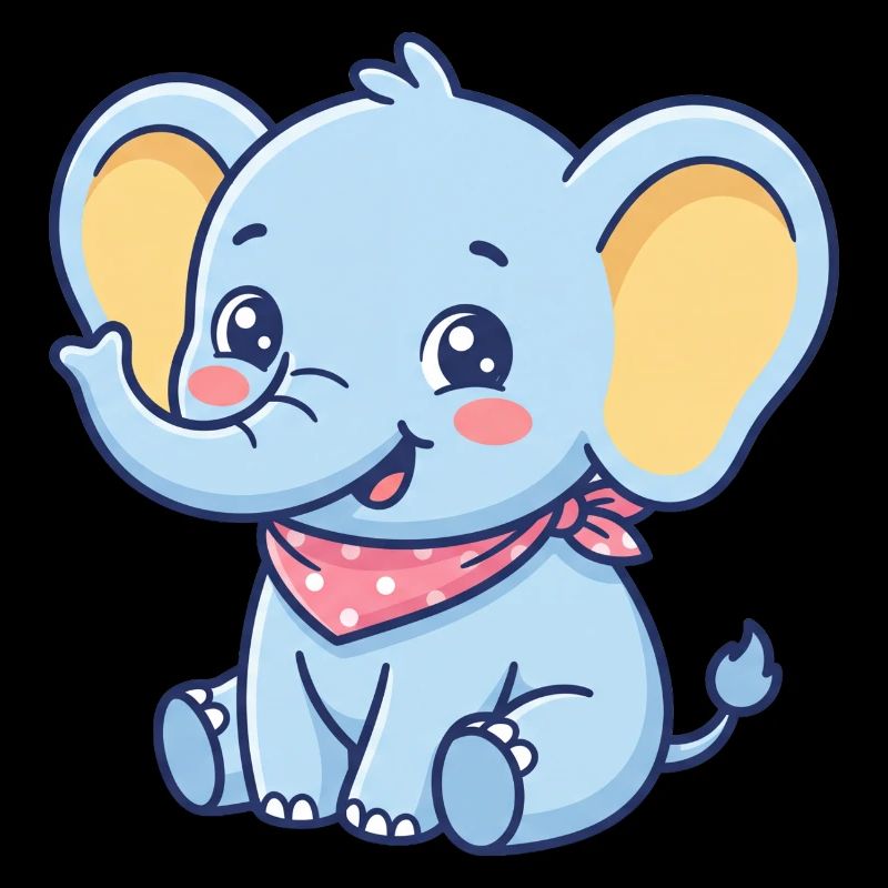 Bandana Bébé Éléphant Bleu