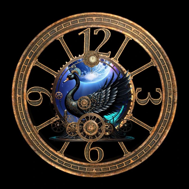 Schwarzer Steampunk-Schwan