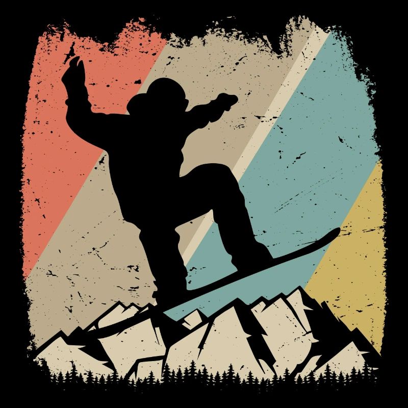 Alpine Retro Snowboarder