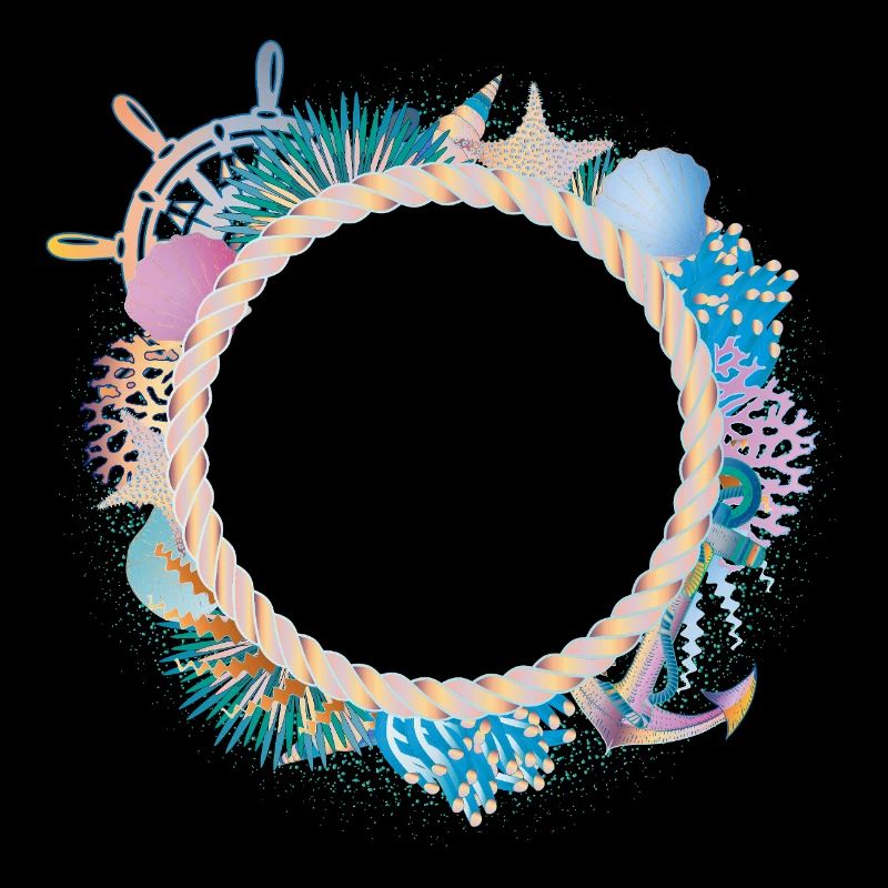 Maritime Rope Frame – with Corals & Shells