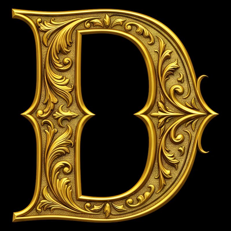 Initiale D Dorée Ornementale