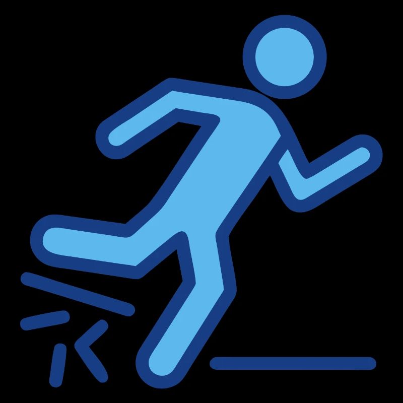 Silhouette dynamique bleue de coureur