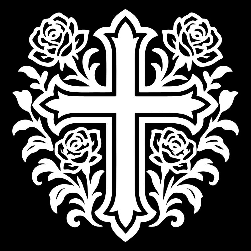 Roses à symbole de croix
