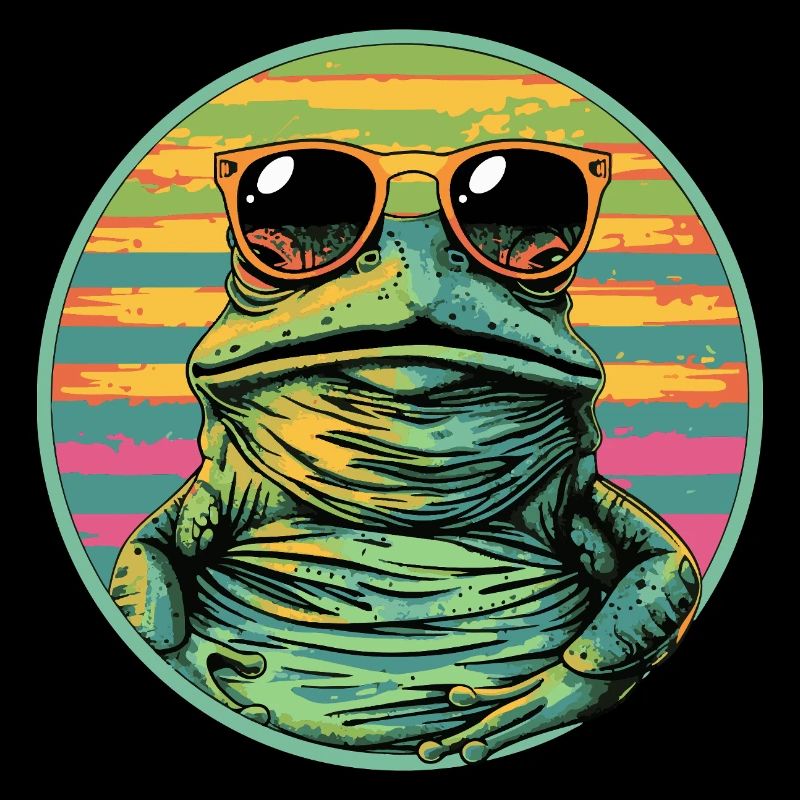 Frog with retro sunglasses