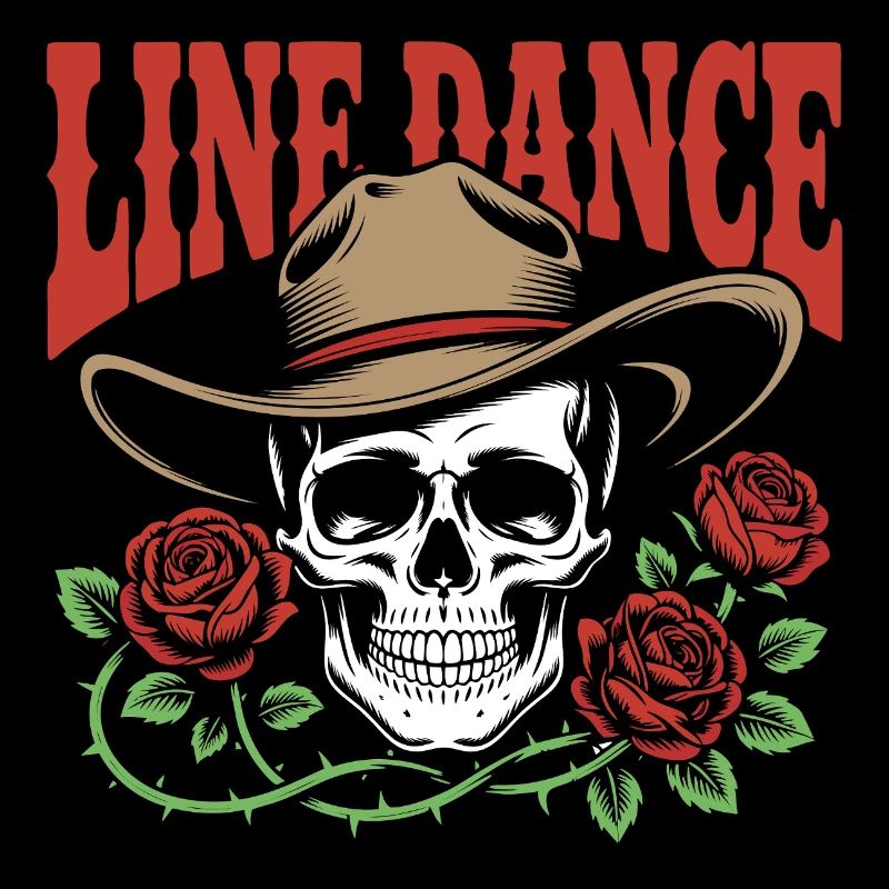 Line Dance Skull Roses