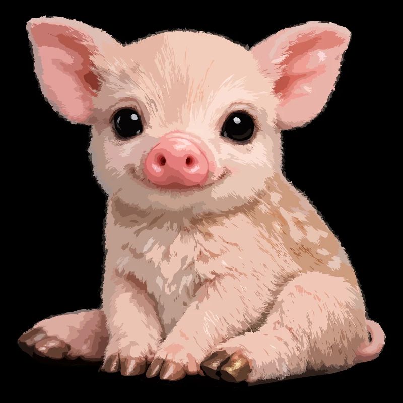 Piglet Cuddle Illustration