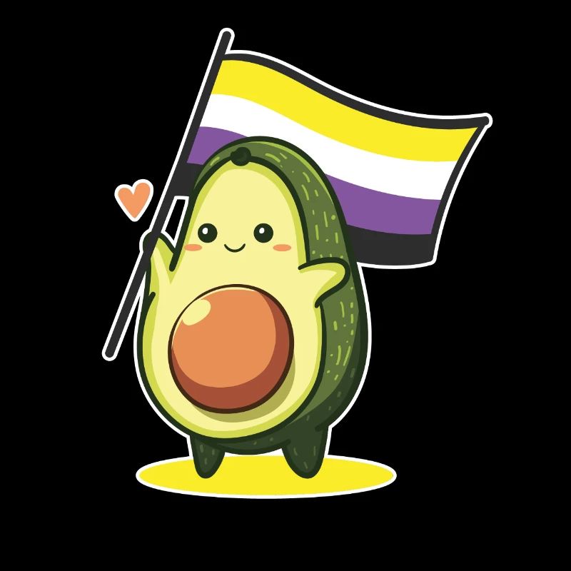 Avocado Nonbinary Flag LGBT Queer CSD Pride