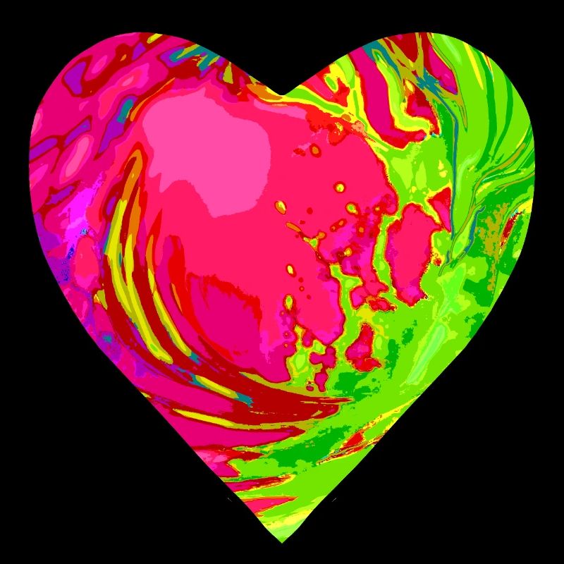 Psychedelisches Herzfarben Muster