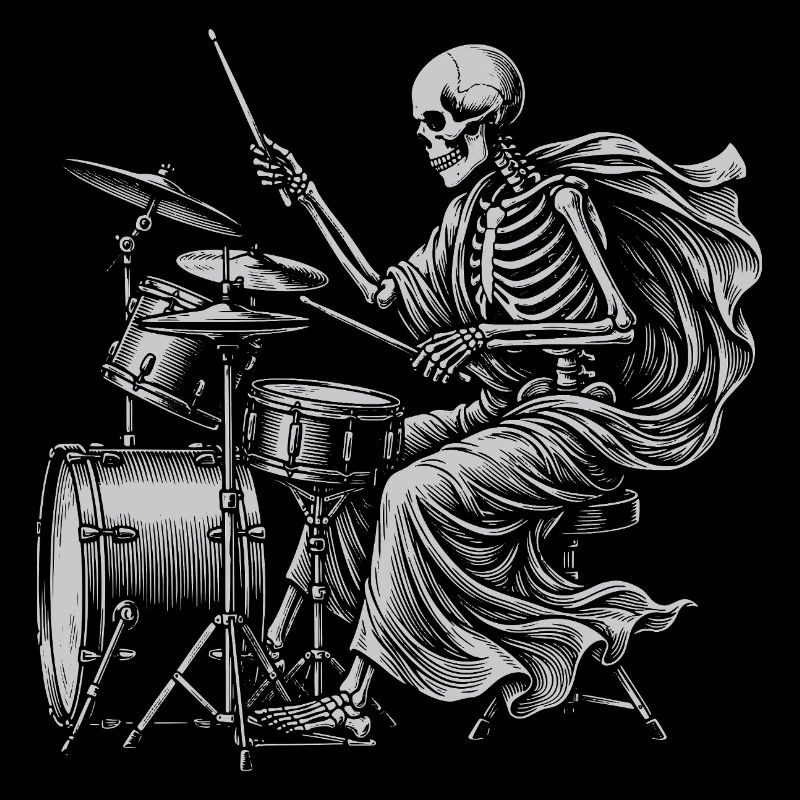 Batteur squelette avec cape