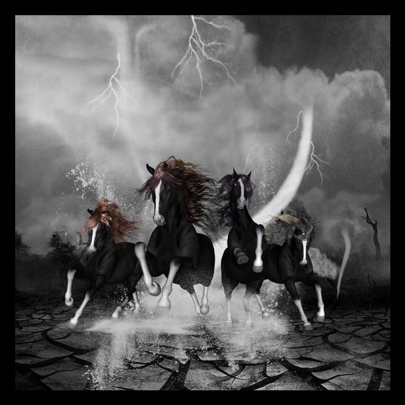 Wunderbare schwarze Pferde