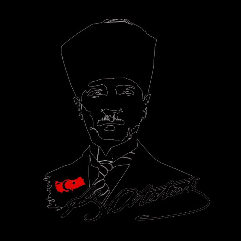 Silhouette d’Atatürk avec drapeau turc