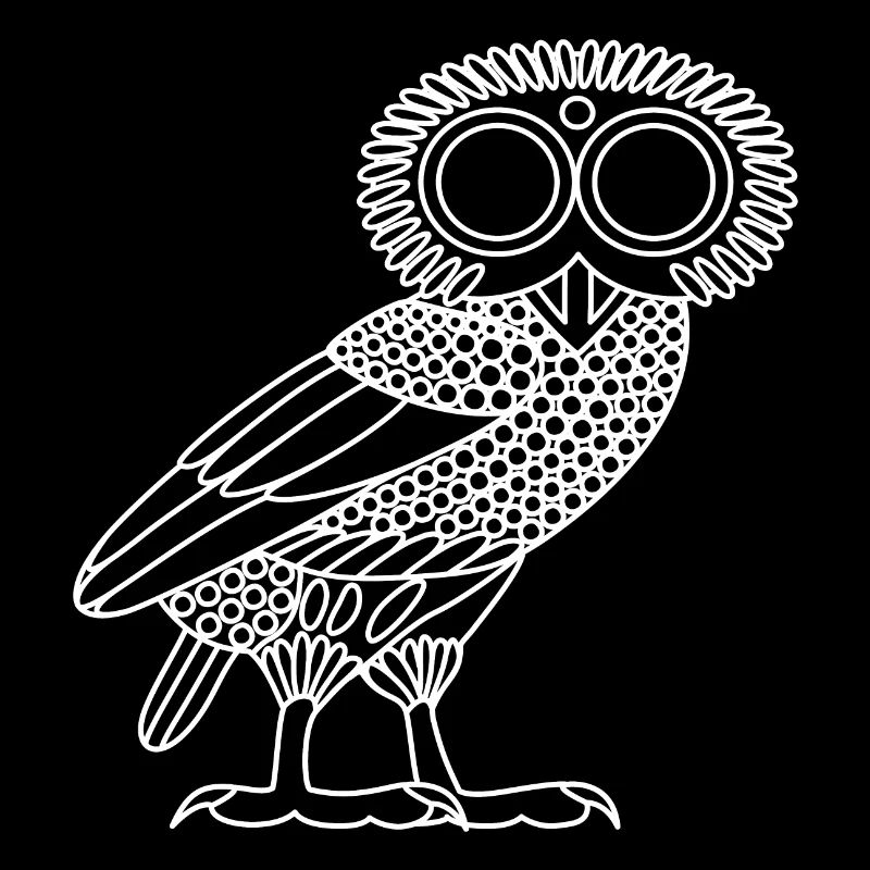Eule der Athene [White Outline (nur Eule)]