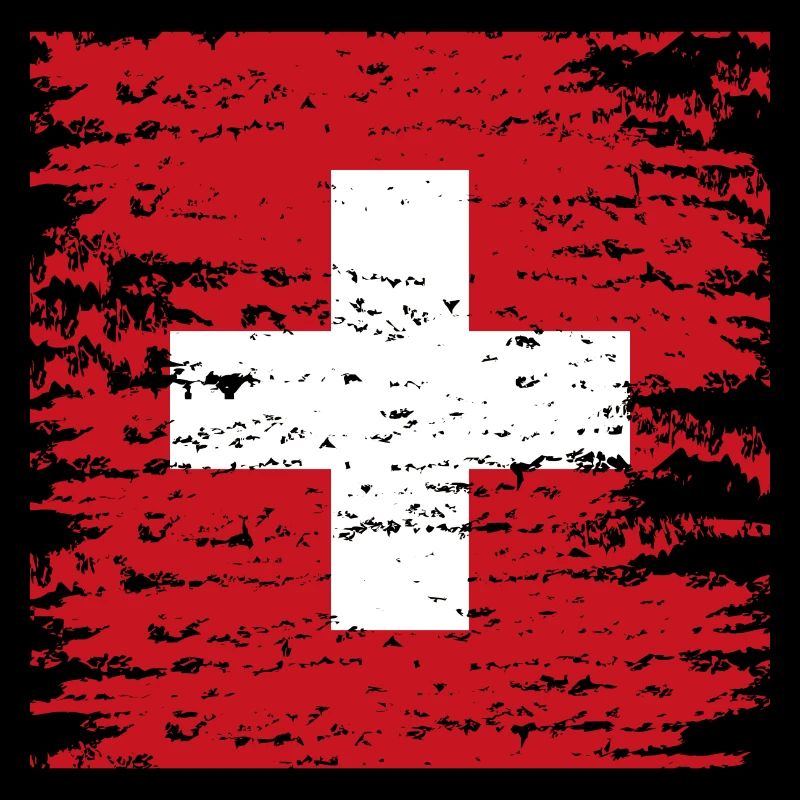 Croix suisse texturée rouge