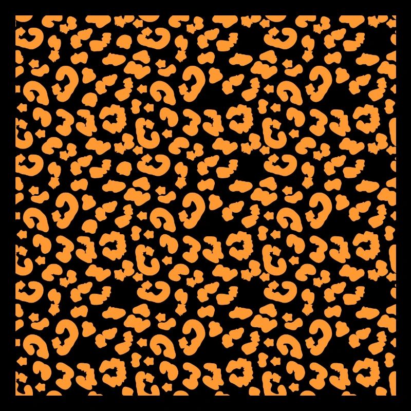 Leopard Pattern Pattern in Orange on Black