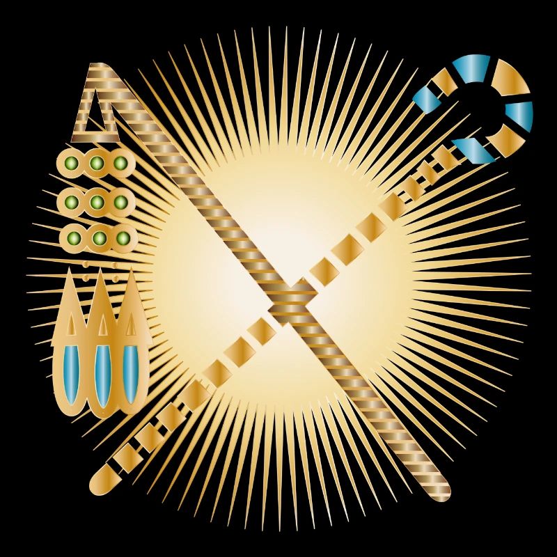radiant hook & threshing flail pharaohs sceptre