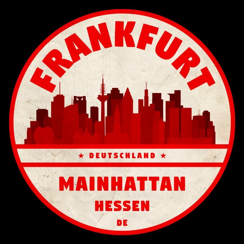 Mainhattan Skyline Retro Print