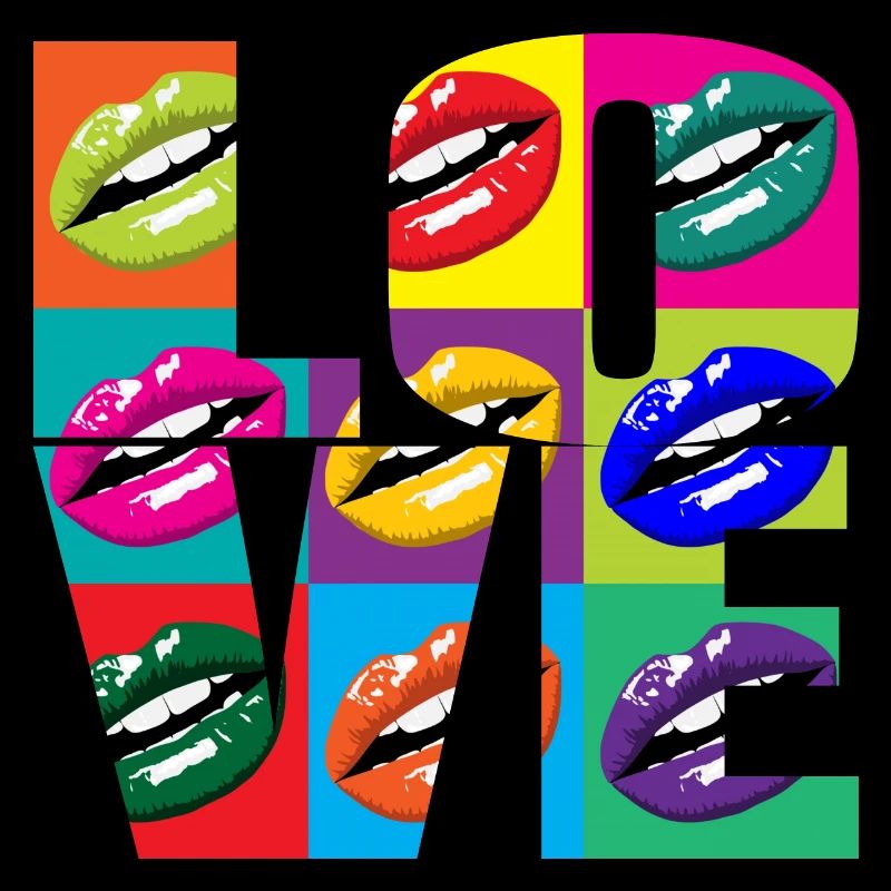 Lèvres Pop Art Multicolores