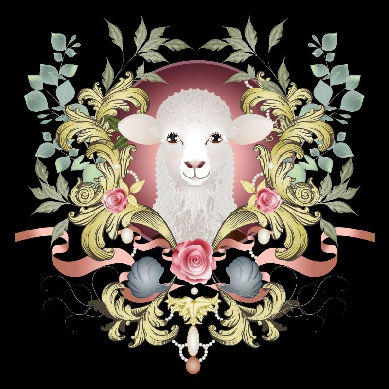 enchanting Easter lamb in a lavishly decorated frame