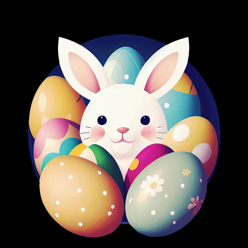 Easter bunny with Easter eggs