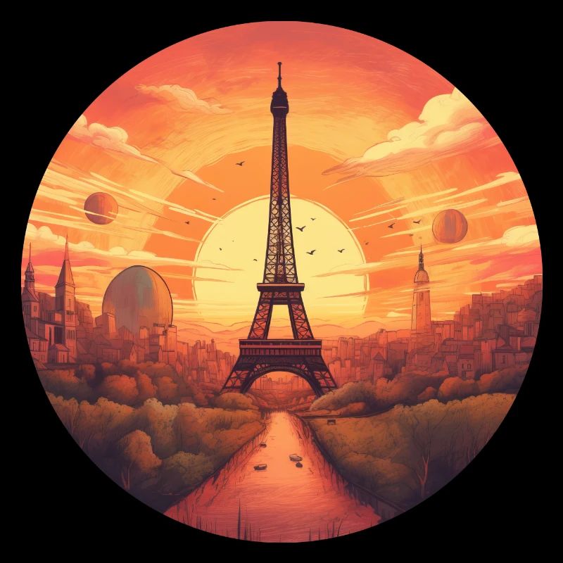 Paris Eiffel Tower at sunset
