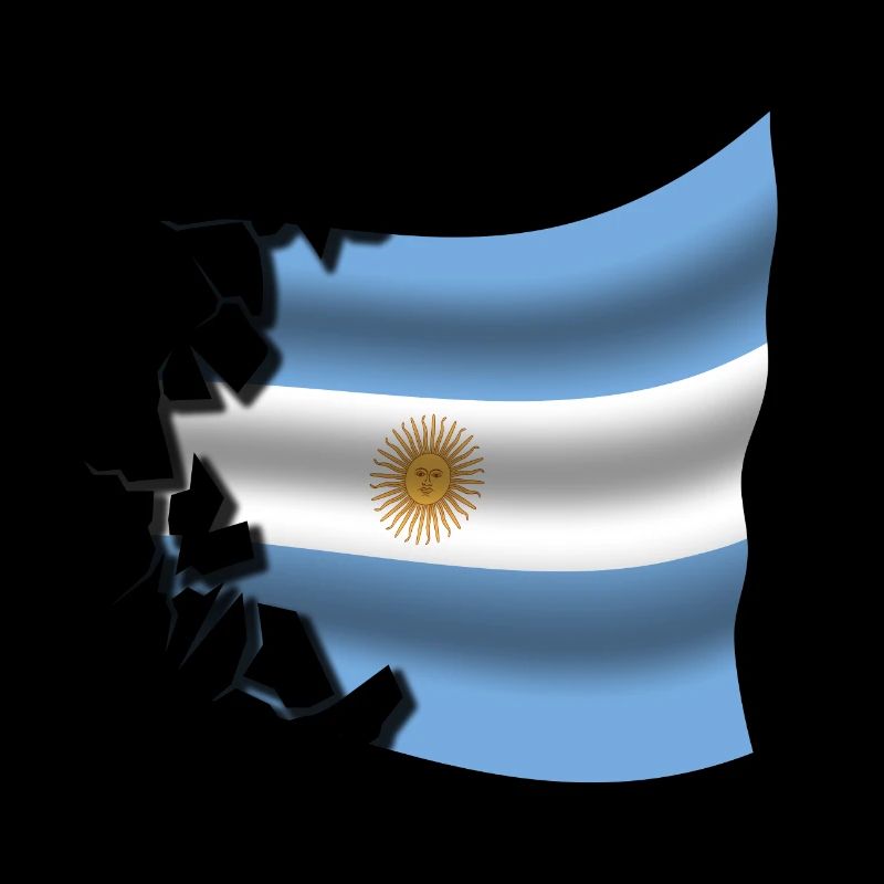 Drapeau de l’Argentine - Argentine - Drapeau Broken Des