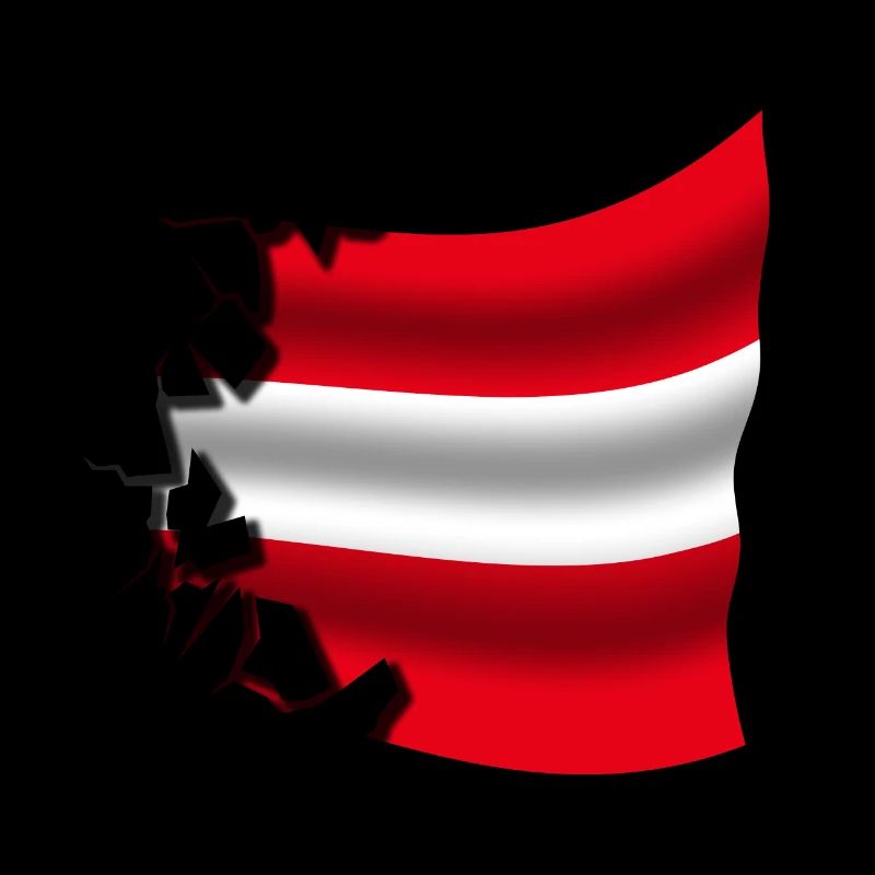 Drapeau de l’Autriche - Autriche - Drapeau Broken Design