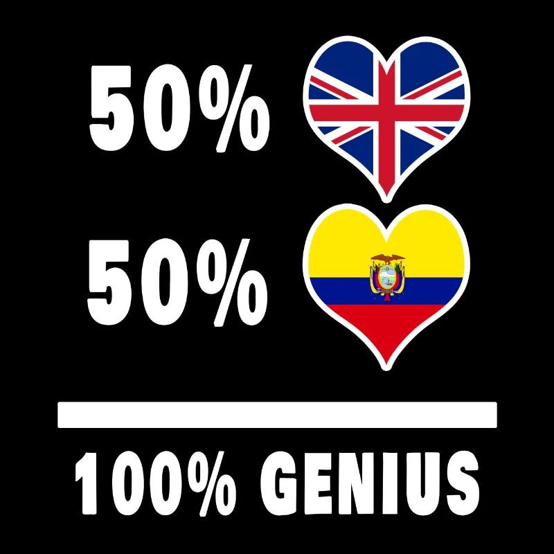 Ecuador and Great Britain 100% Genius Flag