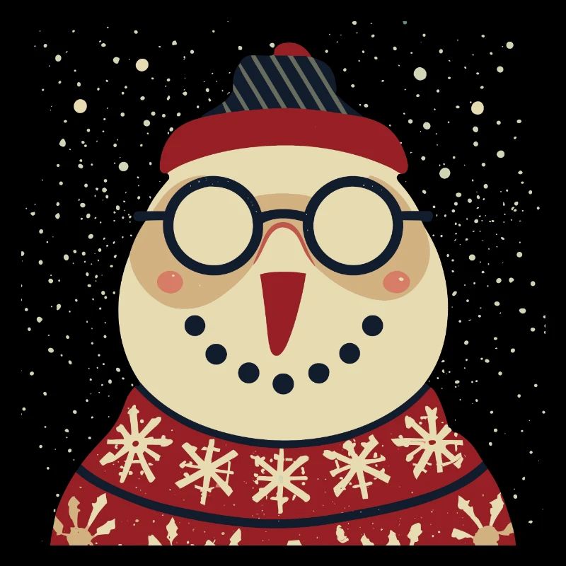 Winter Eulenpullover mit Brille