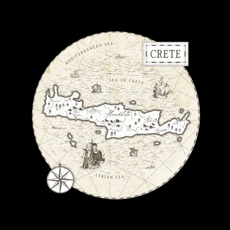 Crete Vintage Map