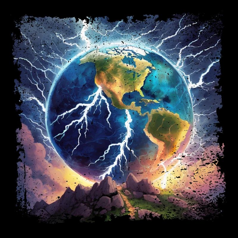 Globe jonché d’éclairs