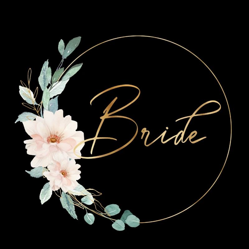 Team Bride! Flowers, Circle, Personalizable