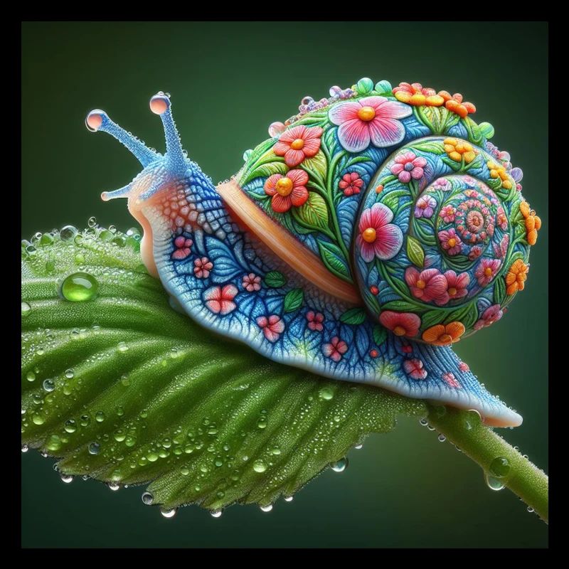 Escargot en fleurs