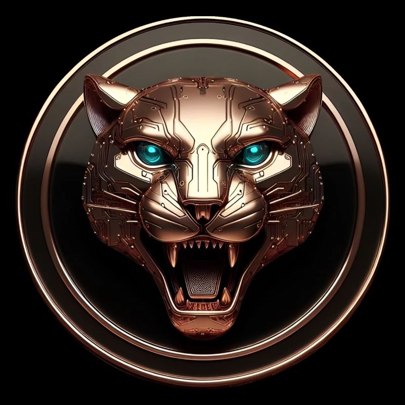 Futuristic Tech Panther Gold